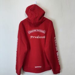 實拍 免運 Chrome Hearts 克羅心 紅色 logo CH 字母 連帽 帽T 經典字體 手臂滿版 美式潮流 男女可穿：圖片 15