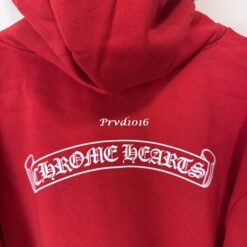 實拍 免運 Chrome Hearts 克羅心 紅色 logo CH 字母 連帽 帽T 經典字體 手臂滿版 美式潮流 男女可穿：圖片 16
