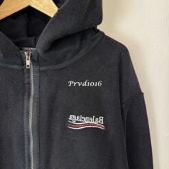 實拍 免運 Balenciaga 巴黎世家 可樂刺繡 反面設計 拉鍊外套 連帽外套 男女同款 黑色 上衣 寬鬆版型 街頭潮流 時尚精品 出國穿搭：圖片 8