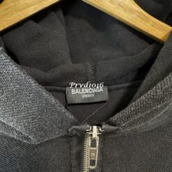 實拍 免運 Balenciaga 巴黎世家 可樂刺繡 反面設計 拉鍊外套 連帽外套 男女同款 黑色 上衣 寬鬆版型 街頭潮流 時尚精品 出國穿搭：圖片 9