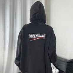 實拍 免運 Balenciaga 巴黎世家 可樂刺繡 反面設計 拉鍊外套 連帽外套 男女同款 黑色 上衣 寬鬆版型 街頭潮流 時尚精品 出國穿搭：圖片 6