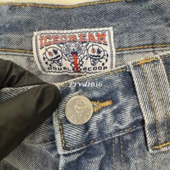 實拍免運 經典 美式 日潮 BBC ICECREAM Running Dog 飛狗 粉色大圖 水洗 寬鬆 牛仔褲 菲董 NIGO 美式 街頭 穿搭 潮流 出國：圖片 10