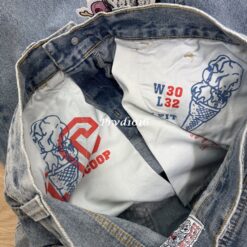 實拍免運 經典 美式 日潮 BBC ICECREAM Running Dog 飛狗 粉色大圖 水洗 寬鬆 牛仔褲 菲董 NIGO 美式 街頭 穿搭 潮流 出國：圖片 13