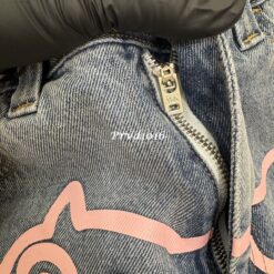 實拍免運 經典 美式 日潮 BBC ICECREAM Running Dog 飛狗 粉色大圖 水洗 寬鬆 牛仔褲 菲董 NIGO 美式 街頭 穿搭 潮流 出國：圖片 16