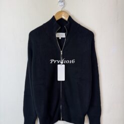 實拍免運 法國 Maison Margiela MM6 經典四角縫線 重磅羊毛針織拉鍊外套 司機夾克 Driver Jacket 羅紋針織外套 雙向拉鍊 黑魂 簡約穿搭必備：圖片 5