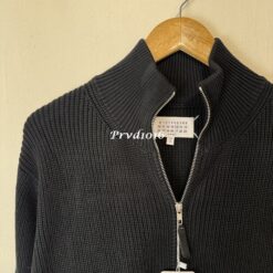 實拍免運 法國 Maison Margiela MM6 經典四角縫線 重磅羊毛針織拉鍊外套 司機夾克 Driver Jacket 羅紋針織外套 雙向拉鍊 黑魂 簡約穿搭必備：圖片 6