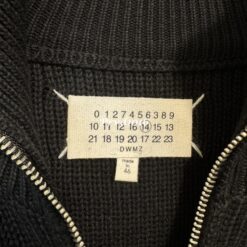 實拍免運 法國 Maison Margiela MM6 經典四角縫線 重磅羊毛針織拉鍊外套 司機夾克 Driver Jacket 羅紋針織外套 雙向拉鍊 黑魂 簡約穿搭必備：圖片 7
