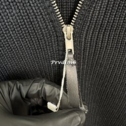 實拍免運 法國 Maison Margiela MM6 經典四角縫線 重磅羊毛針織拉鍊外套 司機夾克 Driver Jacket 羅紋針織外套 雙向拉鍊 黑魂 簡約穿搭必備：圖片 10
