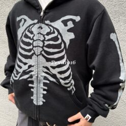 實拍免運 日潮 A Bathing Ape BAPE 經典鯊魚 新款骷髏 全拉鍊 連帽外套 黑魂 水泥灰 nigo 街頭 潮流 美式 CITYBOY 風格