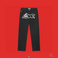 實拍免運 經典 美式 日潮 BBC ICECREAM Running Dog 飛狗 粉色大圖 水洗 寬鬆 牛仔褲 菲董 NIGO 美式 街頭 穿搭 潮流 出國：圖片 4