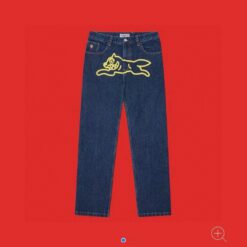 實拍免運 經典 美式 日潮 BBC ICECREAM Running Dog 飛狗 粉色大圖 水洗 寬鬆 牛仔褲 菲董 NIGO 美式 街頭 穿搭 潮流 出國：圖片 3