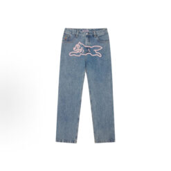 實拍免運 經典 美式 日潮 BBC ICECREAM Running Dog 飛狗 粉色大圖 水洗 寬鬆 牛仔褲 菲董 NIGO 美式 街頭 穿搭 潮流 出國：圖片 5