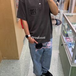 實拍免運 經典 美式 日潮 BBC ICECREAM Running Dog 飛狗 粉色大圖 水洗 寬鬆 牛仔褲 菲董 NIGO 美式 街頭 穿搭 潮流 出國：圖片 19