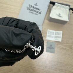 實拍 免運 英國 Vivienne Westwood 西太后 雙層蝴蝶結 滿鑽土星 吊墜項鍊 925銀 淺紫水晶 銀色 男女同款 個性穿搭 潮流飾品：圖片 12