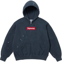 Alternative view of 實拍 免運 Supreme MM6 Maison Margiela 聯名 經典 Box Logo 刺繡 潑漆 拉鍊外套 連帽外套 拼接 街頭 潮流 明星同款 歐美街頭 潮流時尚 質感穿搭 男女同款