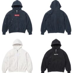 實拍 免運 Supreme MM6 Maison Margiela 聯名 經典 Box Logo 刺繡 潑漆 拉鍊外套 連帽外套 拼接 街頭 潮流 明星同款 歐美街頭 潮流時尚 質感穿搭 男女同款
