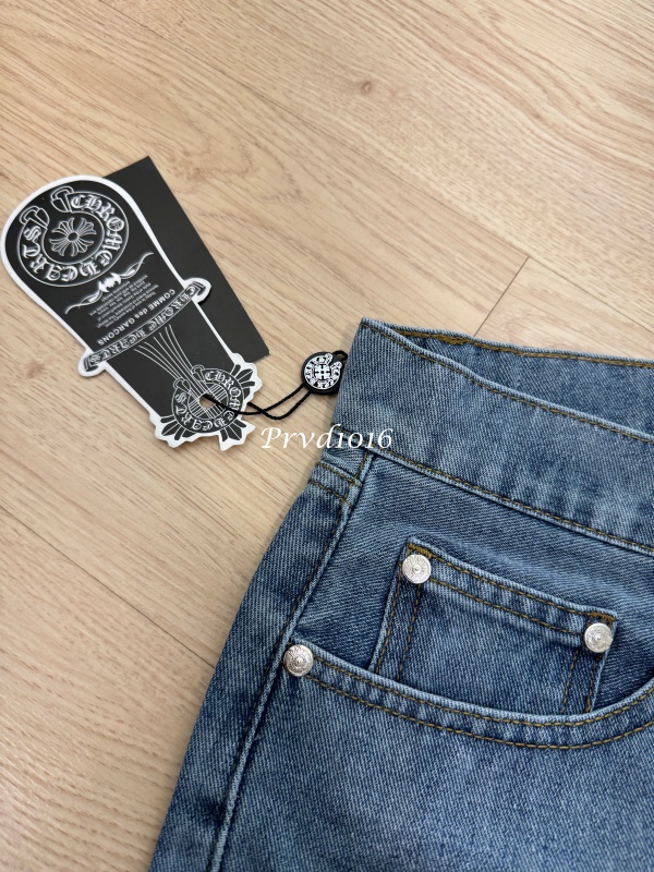 實拍免運 Chrome Hearts 克羅心 經典十字架 皮貼 水洗 丹寧短褲 牛仔短褲 頂級工藝 潮流穿搭 高街 奢華:圖片 7