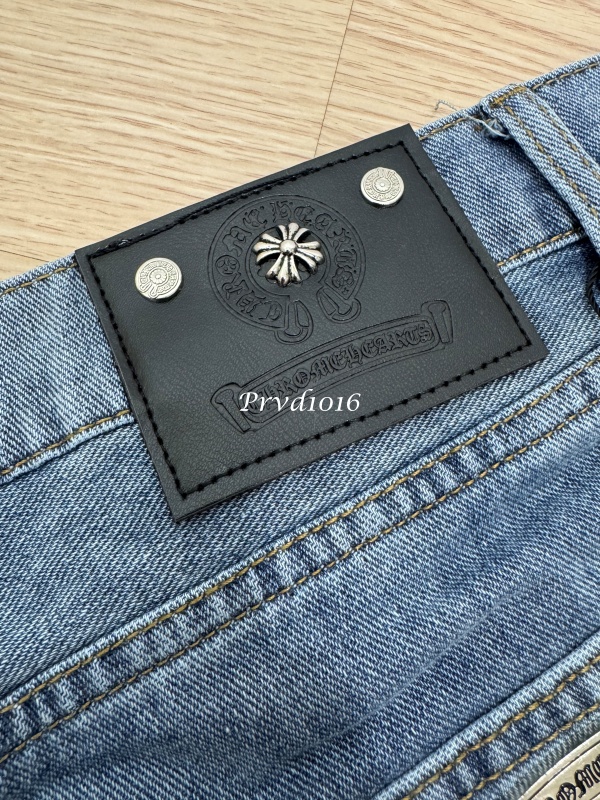 實拍免運 Chrome Hearts 克羅心 經典十字架 皮貼 水洗 丹寧短褲 牛仔短褲 頂級工藝 潮流穿搭 高街 奢華:圖片 13