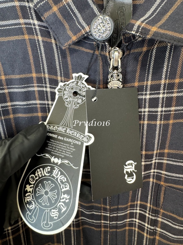 實拍免運 Chrome Hearts 克羅心 經典暗黑格紋 925 匕首拉鍊 短袖襯衫 街頭 高端 玩家 必備 奢華 硬核 美式 穿搭:圖片 10