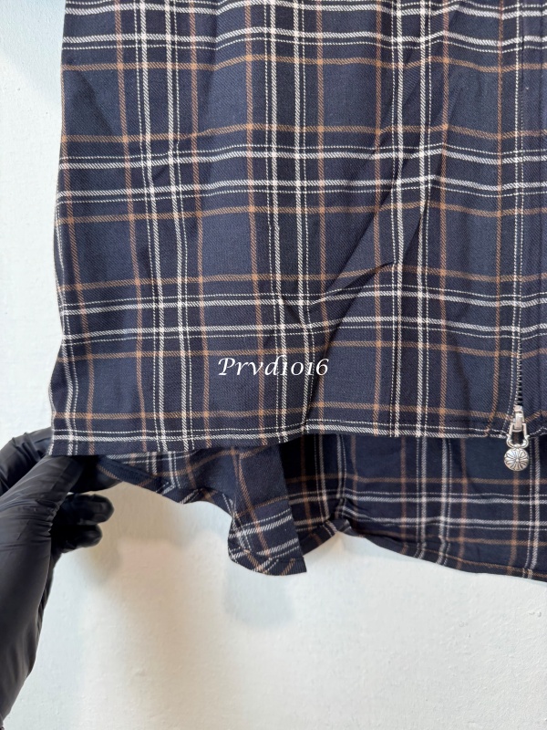 實拍免運 Chrome Hearts 克羅心 經典暗黑格紋 925 匕首拉鍊 短袖襯衫 街頭 高端 玩家 必備 奢華 硬核 美式 穿搭:圖片 11
