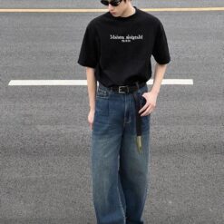 Alternative view of 實拍免運 MM6 Maison Margiela 經典四角縫線 不規則貼布刺繡 短袖 短T T恤 立體層次 潮流穿搭 高街 美式時尚 街頭感 解構風