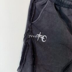 實拍免運 Thug Club 重工水洗仿舊短褲 經典星月刺繡Logo 破壞毛邊 寬鬆休閒短褲 五分褲 寬褲 潮流褲 韓國高街必備 男款:圖片 4