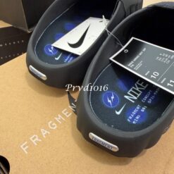 實拍 免運 Nike  聯名 Fragment Design 藤原浩 閃電 Mind 001 舒適科技 包頭拖鞋 懶人鞋 鞋子 漸變黑男女同款 美式街頭 出國旅行：圖片 9