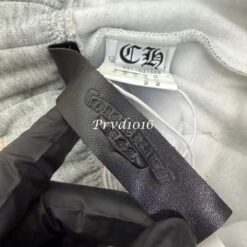 實拍免運 Chrome Hearts 克羅心 經典十字架 皮貼 灰色 短褲 棉質短褲 運動短褲 頂級工藝 潮流穿搭 高街 奢華 美式街頭 潮流風格：圖片 11