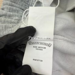實拍免運 Chrome Hearts 克羅心 經典十字架 皮貼 灰色 短褲 棉質短褲 運動短褲 頂級工藝 潮流穿搭 高街 奢華 美式街頭 潮流風格：圖片 14