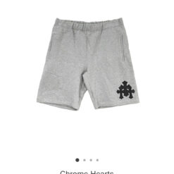 Alternative view of 實拍免運 Chrome Hearts 克羅心 經典十字架 皮貼 灰色 短褲 棉質短褲 運動短褲 頂級工藝 潮流穿搭 高街 奢華 美式街頭 潮流風格