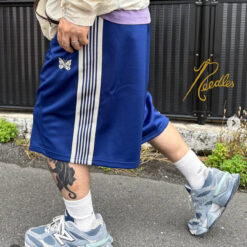 Alternative view of 實拍免運 Needles 2026 HD Track Shorts 經典蝴蝶刺繡 超寬鬆 繭型剪裁 復古過膝氣球短褲 五分褲 寬褲 運動褲 潮流褲 褲子 City Boy 日潮必備 美式街頭
