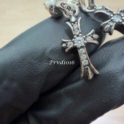 實拍免運 Chrome Hearts CH 克羅心 Baby Fat 經典 十字架 滿鑽 碎鑽 925純銀 垂墜耳環：圖片 4