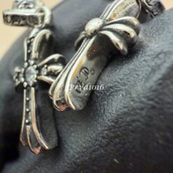 實拍免運 Chrome Hearts CH 克羅心 Baby Fat 經典 十字架 滿鑽 碎鑽 925純銀 垂墜耳環：圖片 6