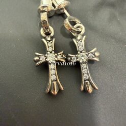 實拍免運 Chrome Hearts CH 克羅心 Baby Fat 經典 十字架 滿鑽 碎鑽 925純銀 垂墜耳環：圖片 11