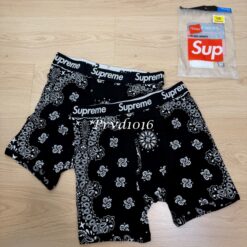 實拍免運 Supreme x Hanes Bandana Boxer Briefs 變形蟲 印花 平角內褲 經典聯名 男款 1組2條裝：圖片 3