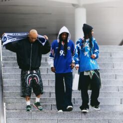 實拍免運 BAPE x adidas Originals 聯名 鯊魚 閃電 滿版猿人迷彩 寬鬆短褲 五分褲 聯名款 街頭霸王 男女同款 高街必備：圖片 26