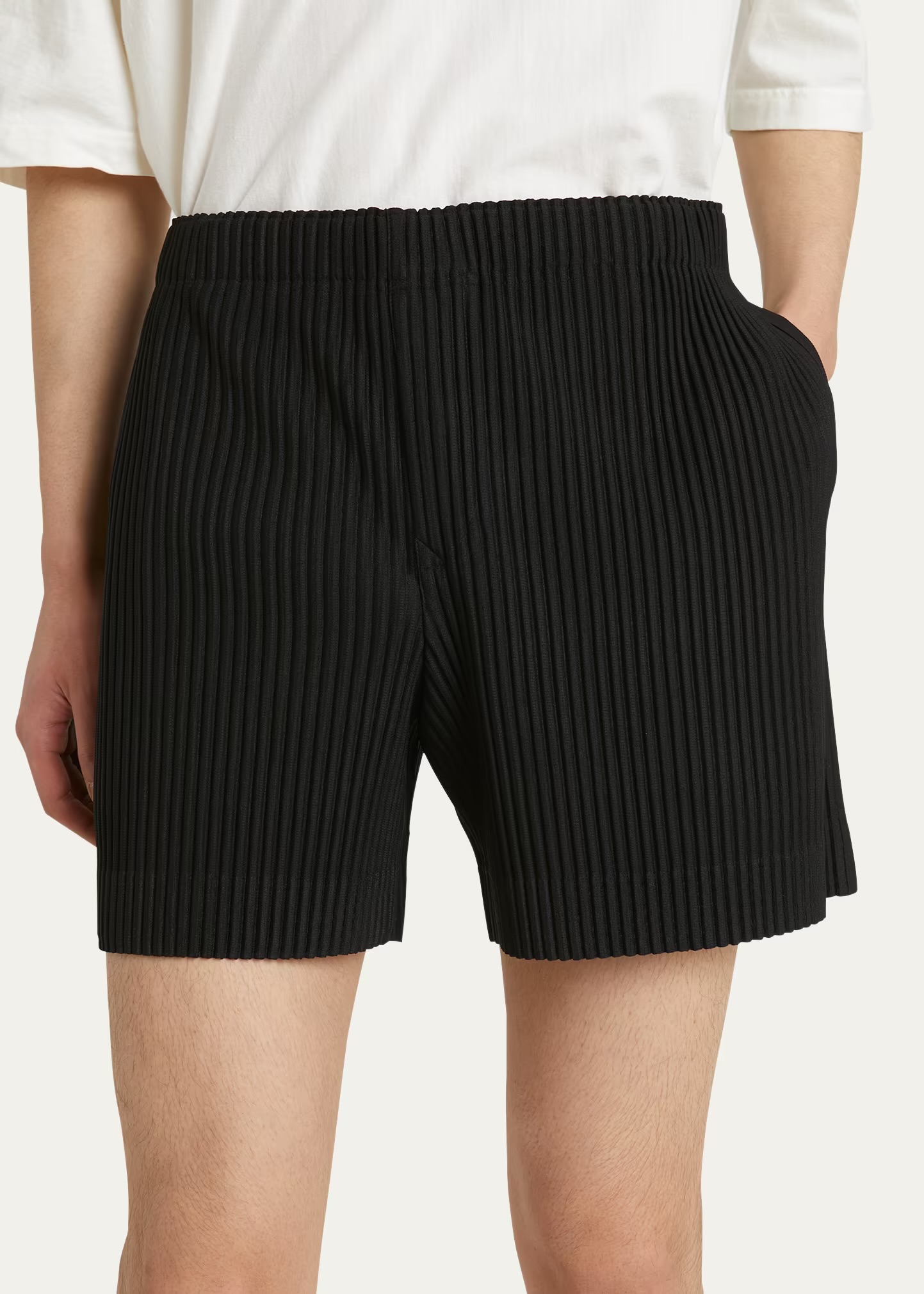 實拍免運 Homme Plisse Issey Miyake 三宅一生 經典立體壓褶短褲 男款 黑色 灰色 上課 運動 逛街 出國 旅行:圖片 3