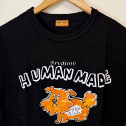 實拍免運 HUMAN MADE 復古竹節棉 厭世狗 橘色毛絨小狗 短袖 短T T恤 男女同款:圖片 7
