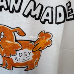 實拍免運 HUMAN MADE 復古竹節棉 厭世狗 橘色毛絨小狗 短袖 短T T恤 男女同款:圖片 16