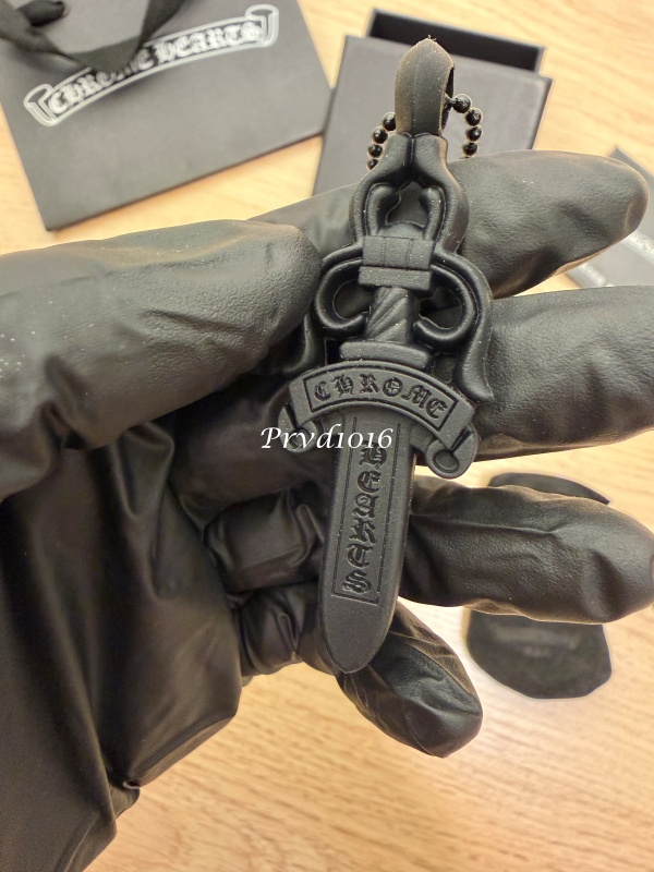 實拍免運 Chrome Hearts CH 克羅心 黑化 Dagger 寶劍 橡膠 矽膠 項鍊:圖片 8