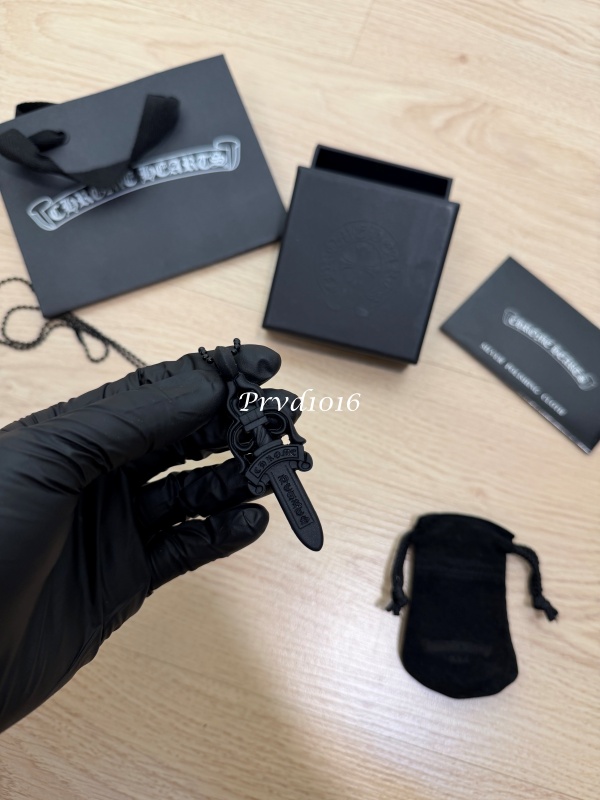 實拍免運 Chrome Hearts CH 克羅心 黑化 Dagger 寶劍 橡膠 矽膠 項鍊:圖片 16