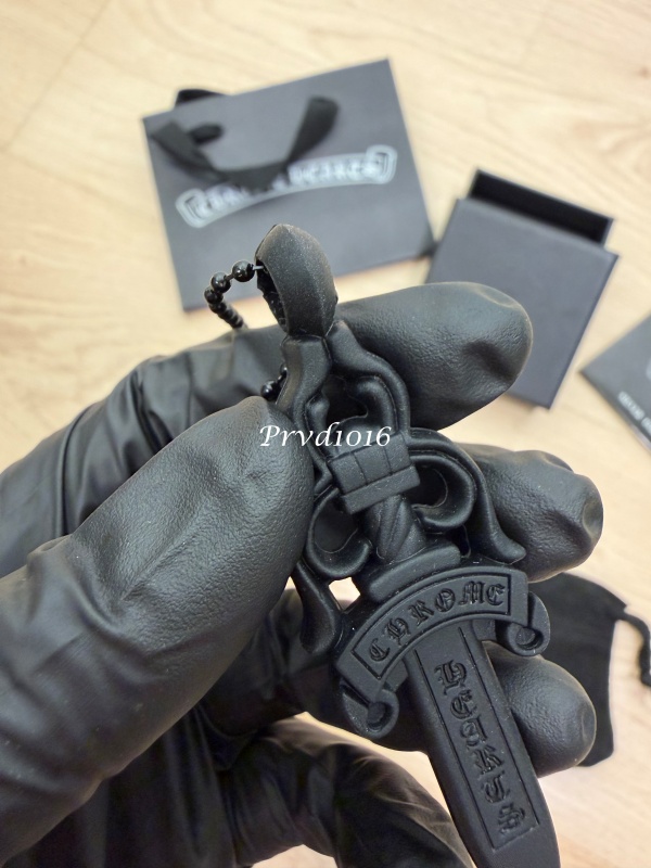 實拍免運 Chrome Hearts CH 克羅心 黑化 Dagger 寶劍 橡膠 矽膠 項鍊:圖片 18