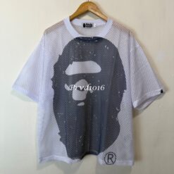 實拍免運 A Bathing Ape BAPE 經典大猿人 Mesh Tee 網眼透氣短袖 洞洞衣 潮流 男女同款 疊穿 街頭 寬鬆 穿搭：圖片 8