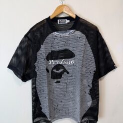 實拍免運 A Bathing Ape BAPE 經典大猿人 Mesh Tee 網眼透氣短袖 洞洞衣 潮流 男女同款 疊穿 街頭 寬鬆 穿搭：圖片 23