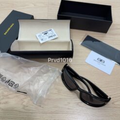 實拍免運 Balenciaga BB0157S 001 巴黎世家 經典 黑框 亮黑 貓眼 墨鏡 太陽眼鏡：圖片 9