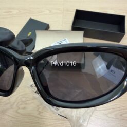 實拍免運 Balenciaga BB0157S 001 巴黎世家 經典 黑框 亮黑 貓眼 墨鏡 太陽眼鏡：圖片 8