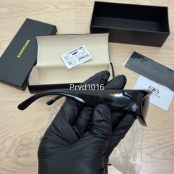 實拍免運 Balenciaga BB0157S 001 巴黎世家 經典 黑框 亮黑 貓眼 墨鏡 太陽眼鏡：圖片 10