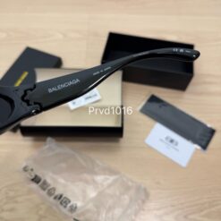 實拍免運 Balenciaga BB0157S 001 巴黎世家 經典 黑框 亮黑 貓眼 墨鏡 太陽眼鏡：圖片 11