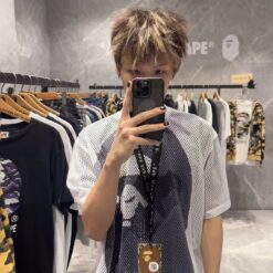 實拍免運 A Bathing Ape BAPE 經典大猿人 Mesh Tee 網眼透氣短袖 洞洞衣 潮流 男女同款 疊穿 街頭 寬鬆 穿搭