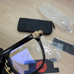 實拍免運 Chrome Hearts 克羅心 DARLIN BK 經典黑框 鏡框 明星同款 高級板材 純銀銀飾 男生 女生 潮流 穿搭:圖片 14